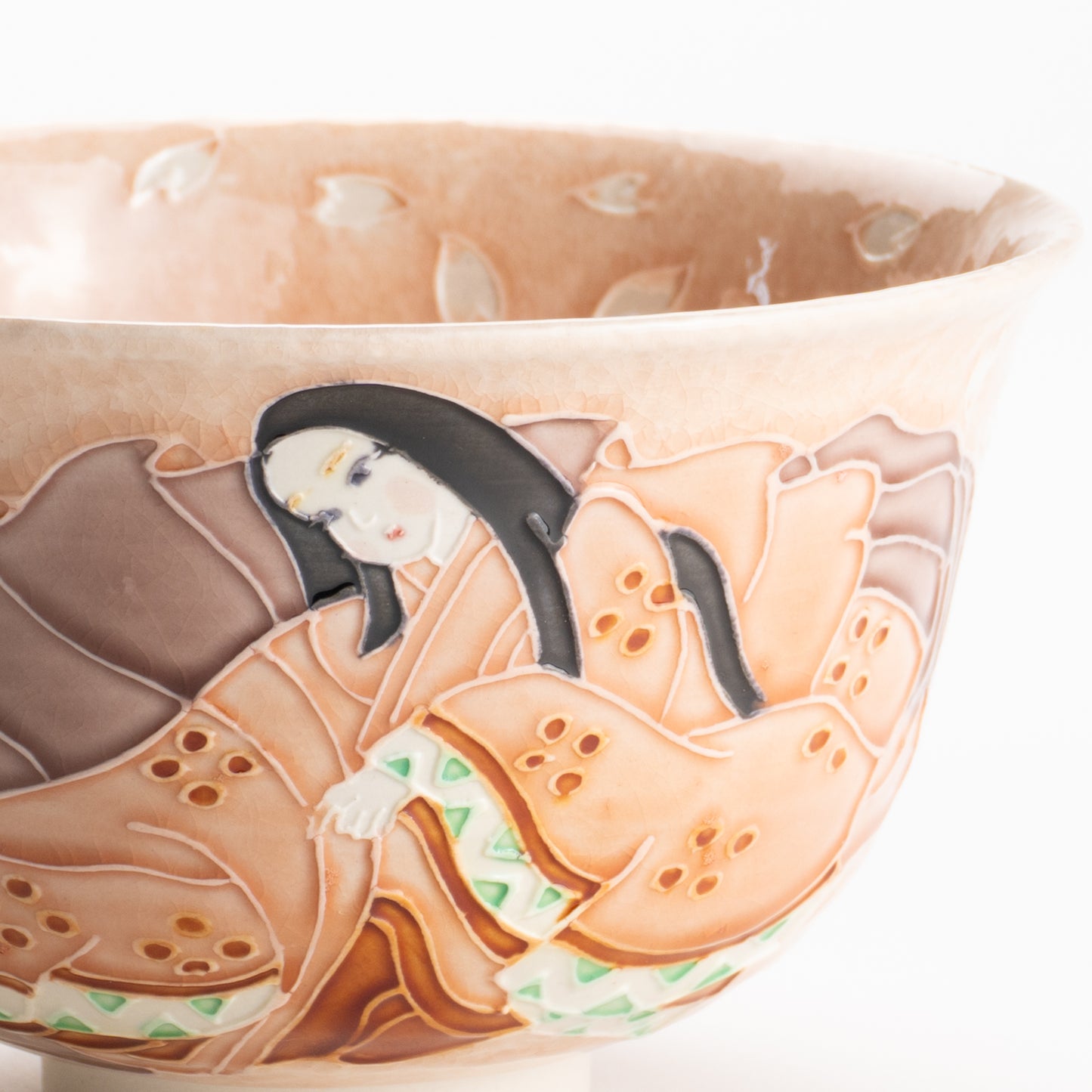 【清水焼】抹茶碗　紫式部と桜 A　山本一如 KOTOPOTTER