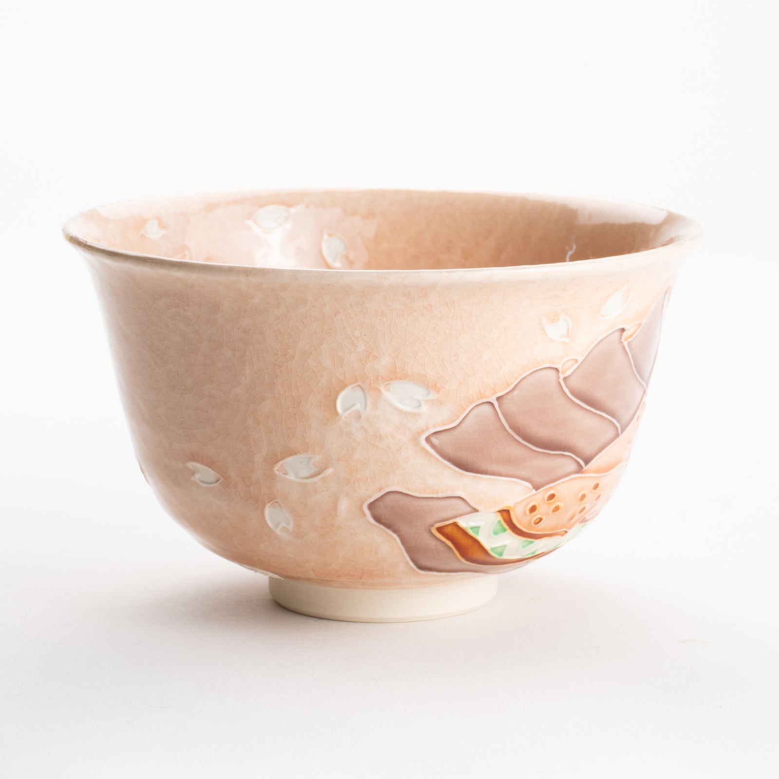 【清水焼】抹茶碗　紫式部と桜 A　山本一如 KOTOPOTTER