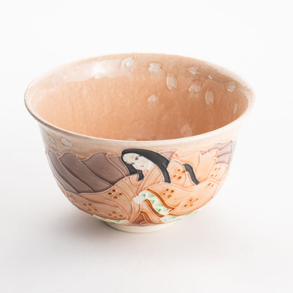【清水焼】抹茶碗　紫式部と桜 A　山本一如 KOTOPOTTER
