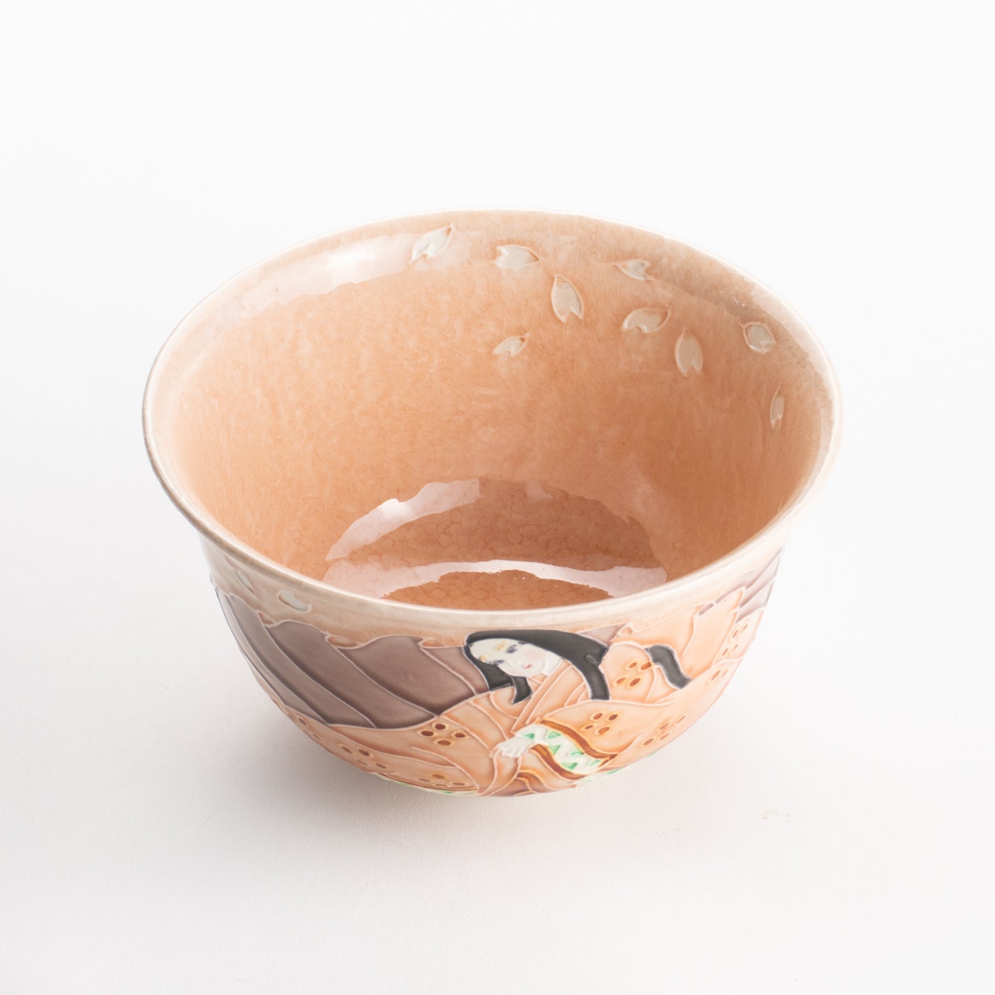 【清水焼】抹茶碗　紫式部と桜 A　山本一如 KOTOPOTTER