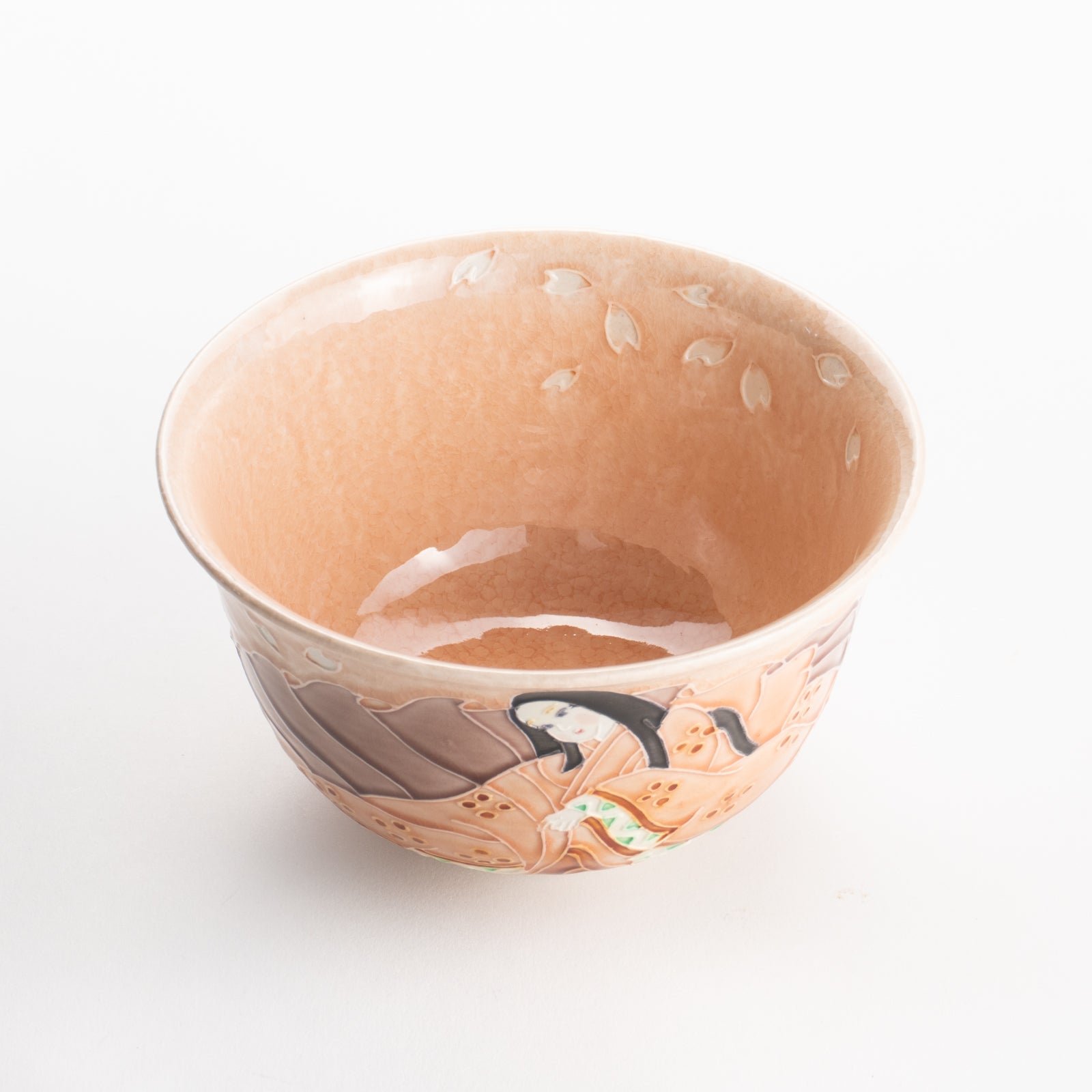 【清水焼】抹茶碗　紫式部と桜 A　山本一如 KOTOPOTTER