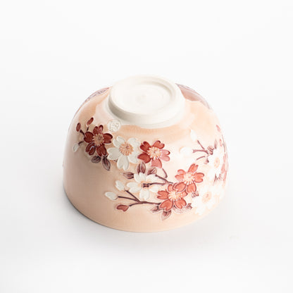 【清水焼】抹茶碗　紫式部と桜 B　山本一如 KOTOPOTTER