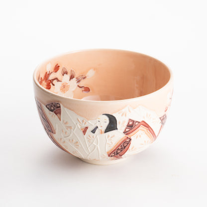【清水焼】抹茶碗　紫式部と桜 B　山本一如 KOTOPOTTER