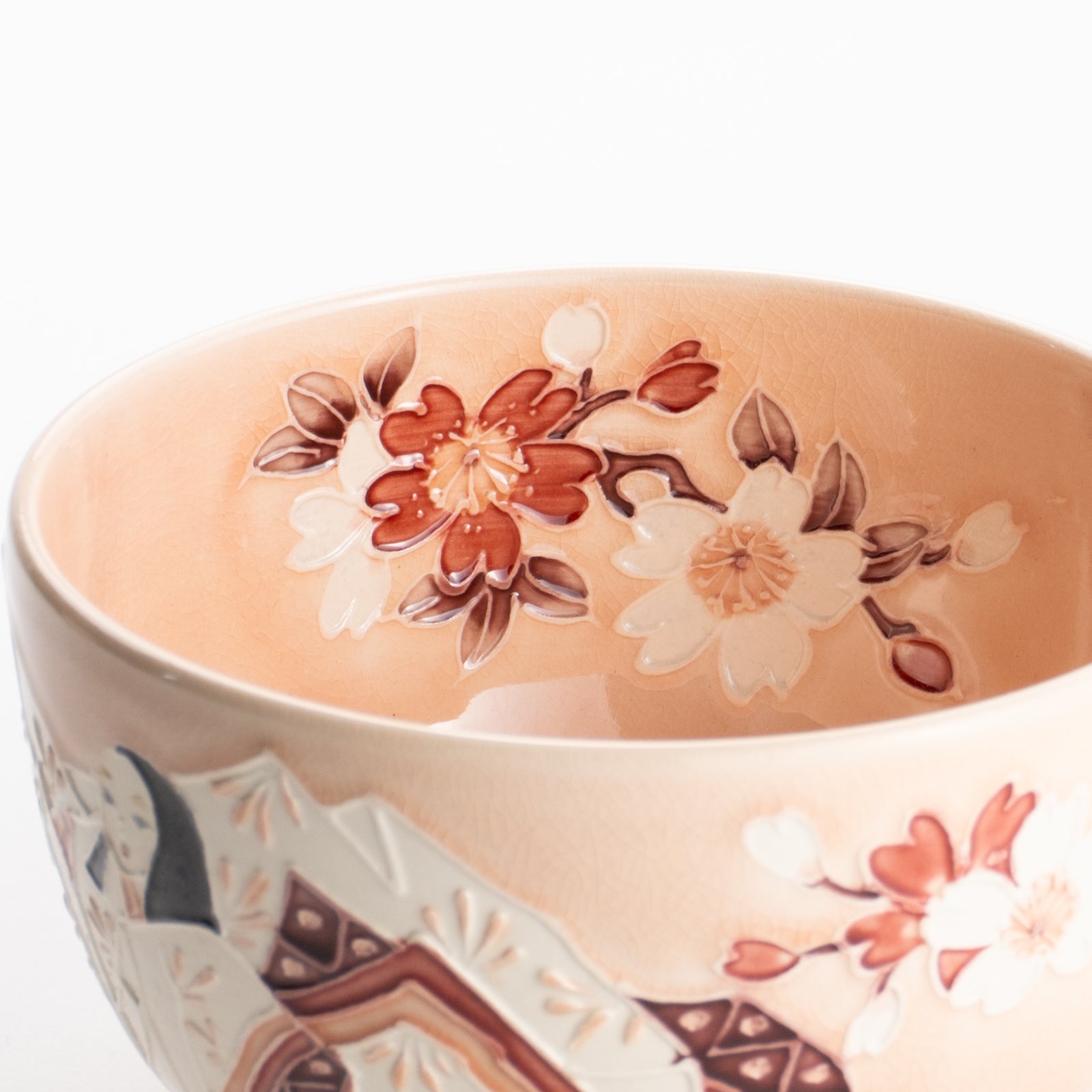 【清水焼】抹茶碗　紫式部と桜 B　山本一如 KOTOPOTTER