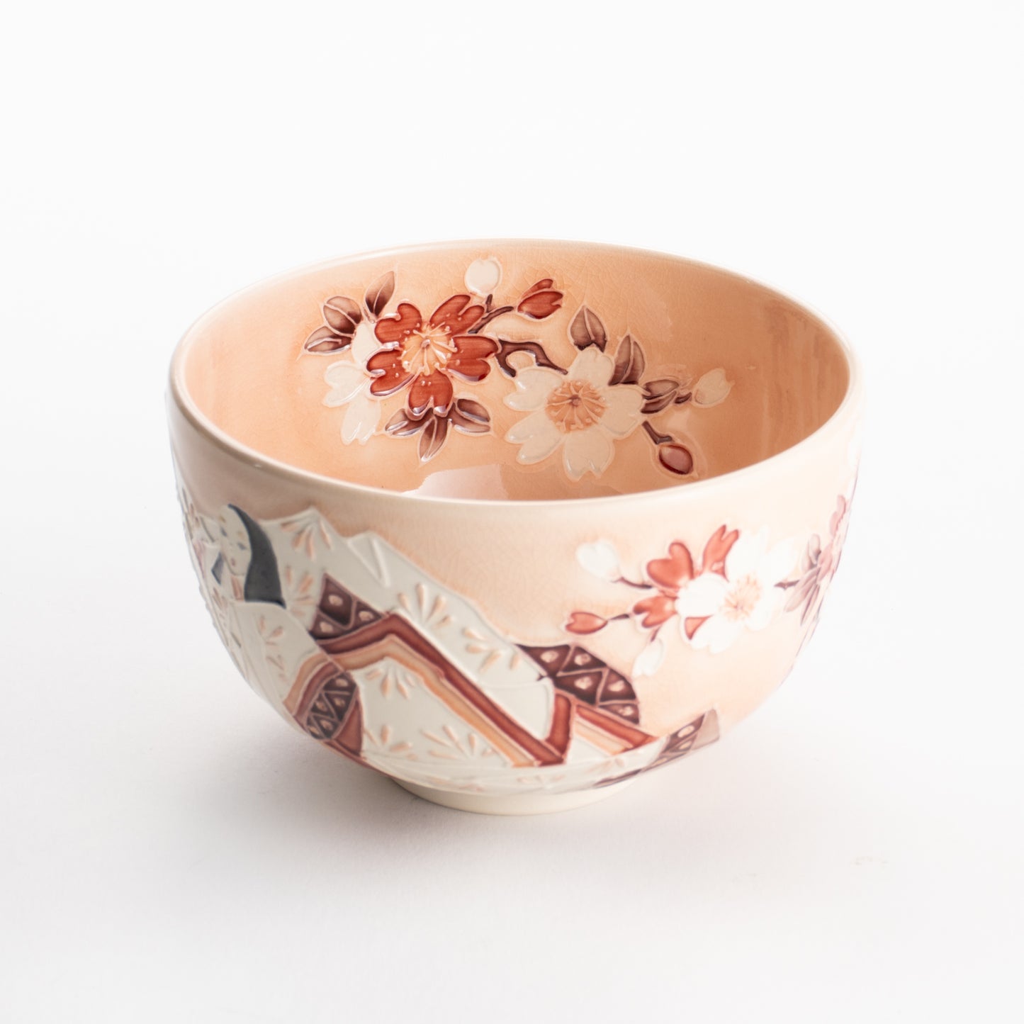 【清水焼】抹茶碗　紫式部と桜 B　山本一如 KOTOPOTTER