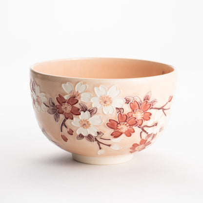【清水焼】抹茶碗　紫式部と桜 B　山本一如 KOTOPOTTER