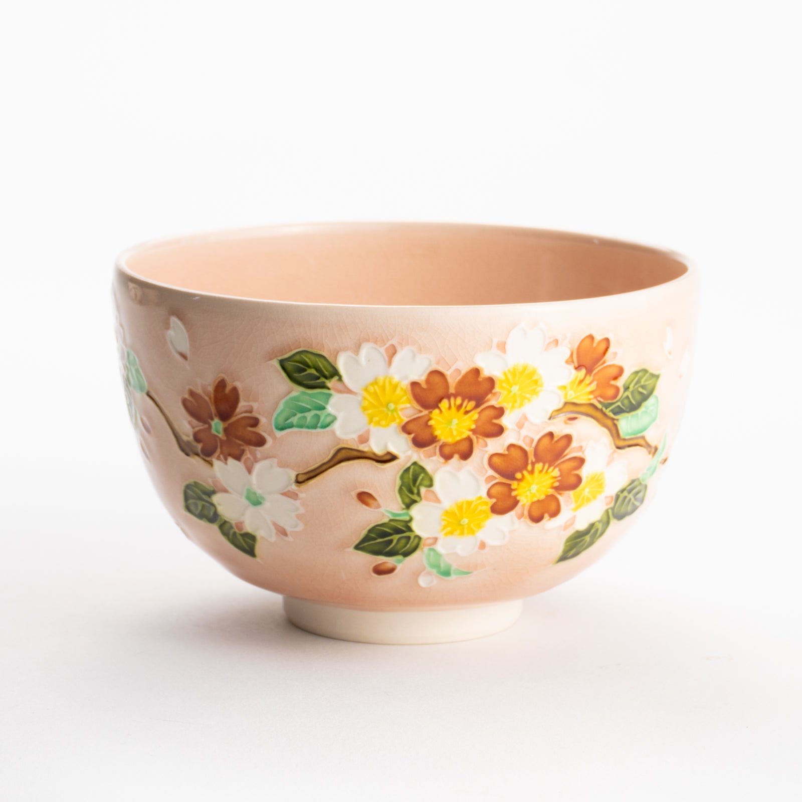 【清水焼】抹茶碗　紫式部と桜 C　山本一如 KOTOPOTTER