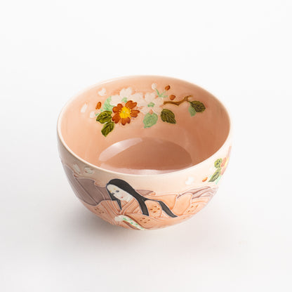 【清水焼】抹茶碗　紫式部と桜 C　山本一如 KOTOPOTTER