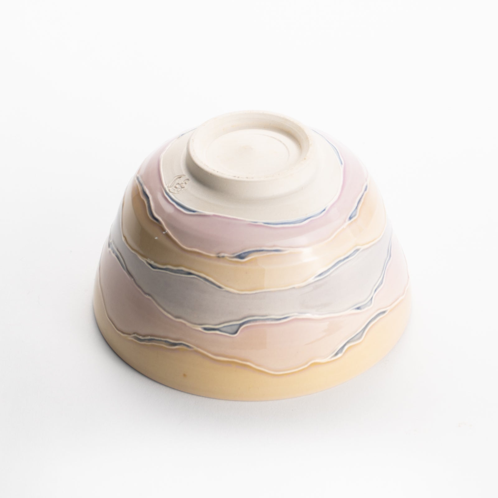 【清水焼】抹茶碗　淡桃交趾 朝焼け鶴　山本一如 KOTOPOTTER