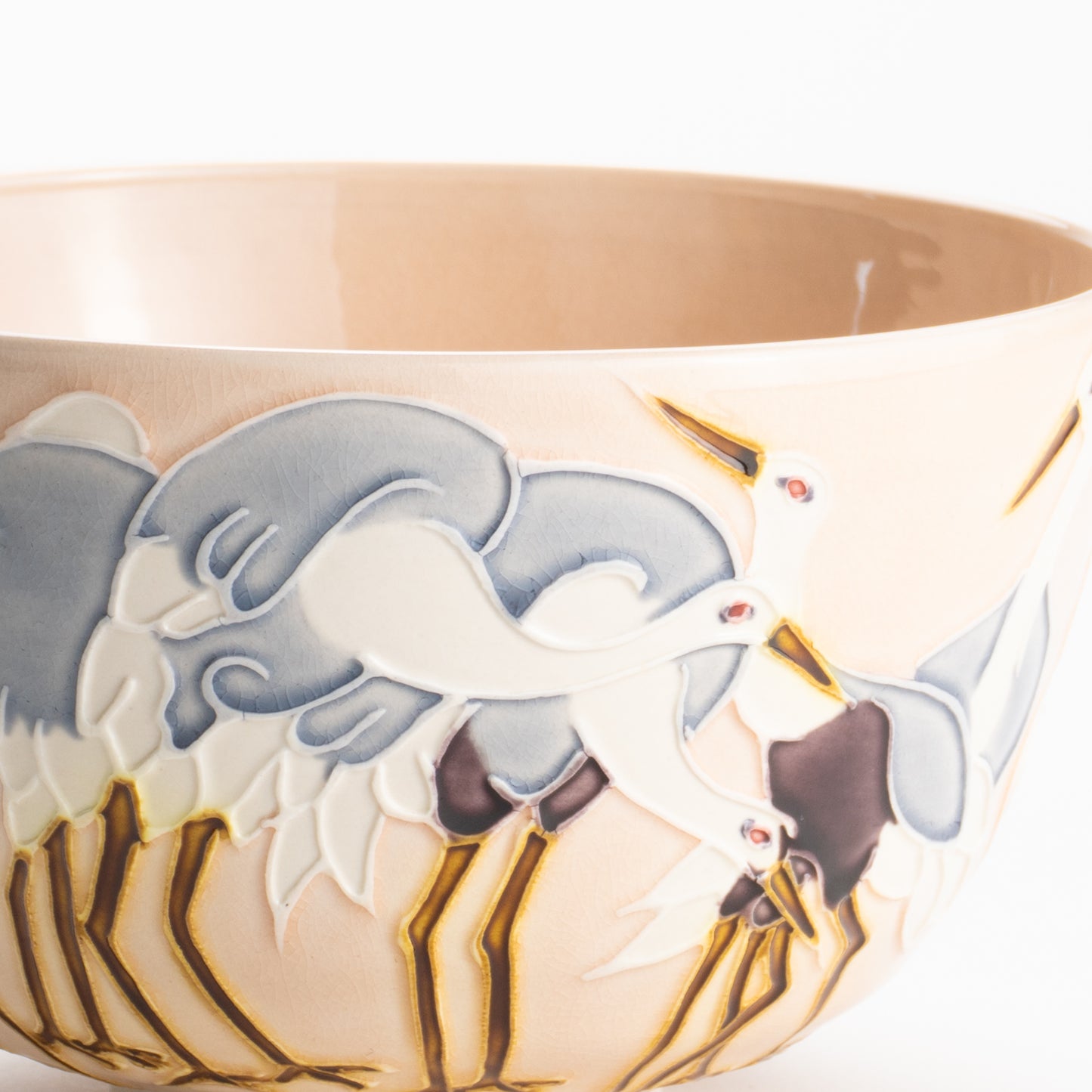 【清水焼】抹茶碗　交趾 立鶴　山本一如 KOTOPOTTER