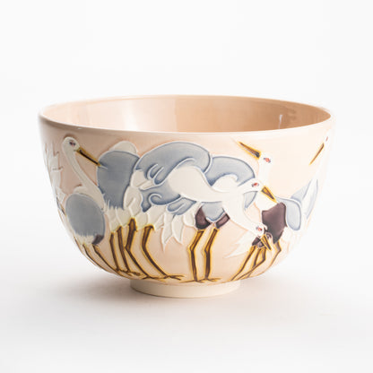 【清水焼】抹茶碗　交趾 立鶴　山本一如 KOTOPOTTER