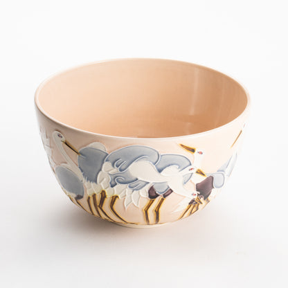 【清水焼】抹茶碗　交趾 立鶴　山本一如 KOTOPOTTER