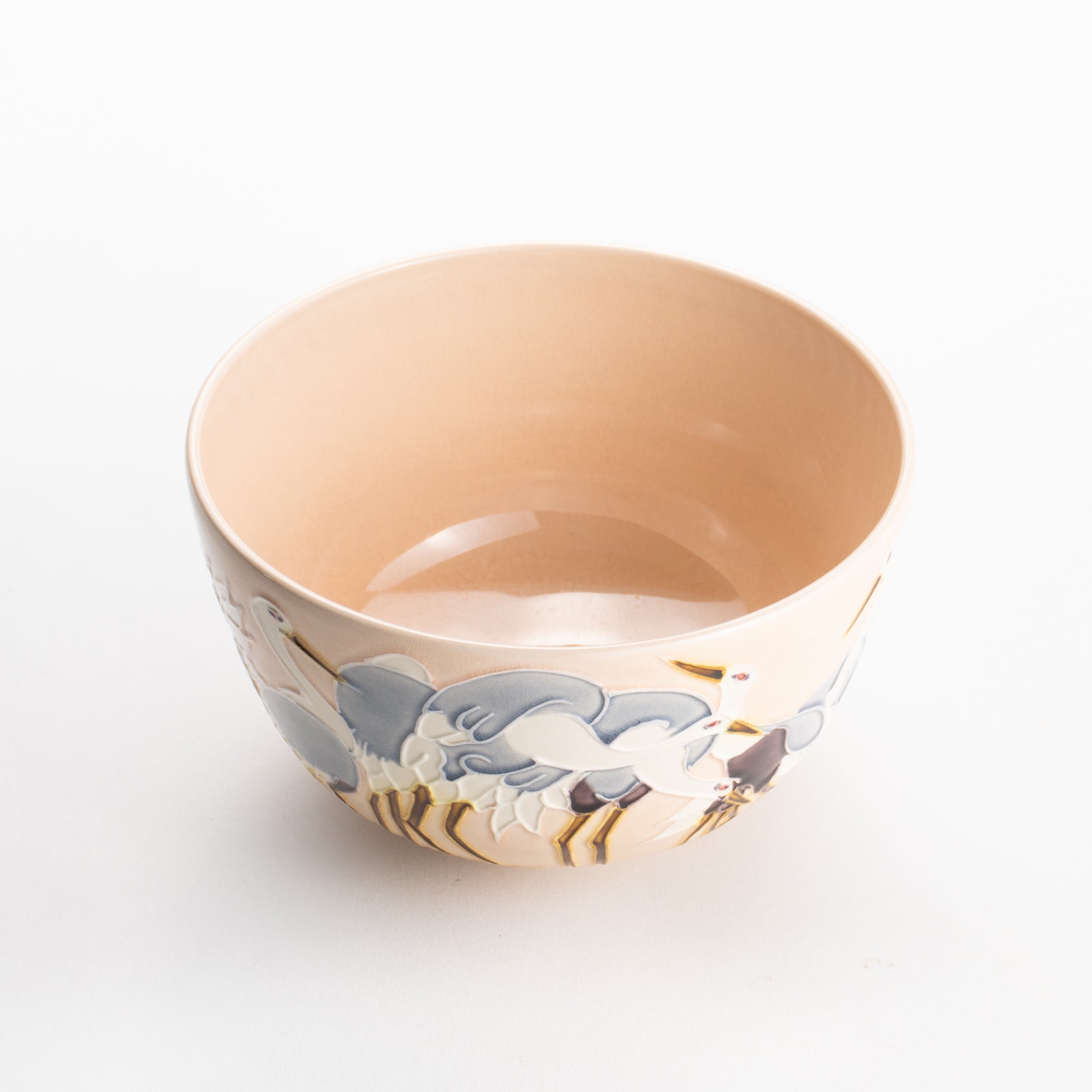 【清水焼】抹茶碗　交趾 立鶴　山本一如 KOTOPOTTER