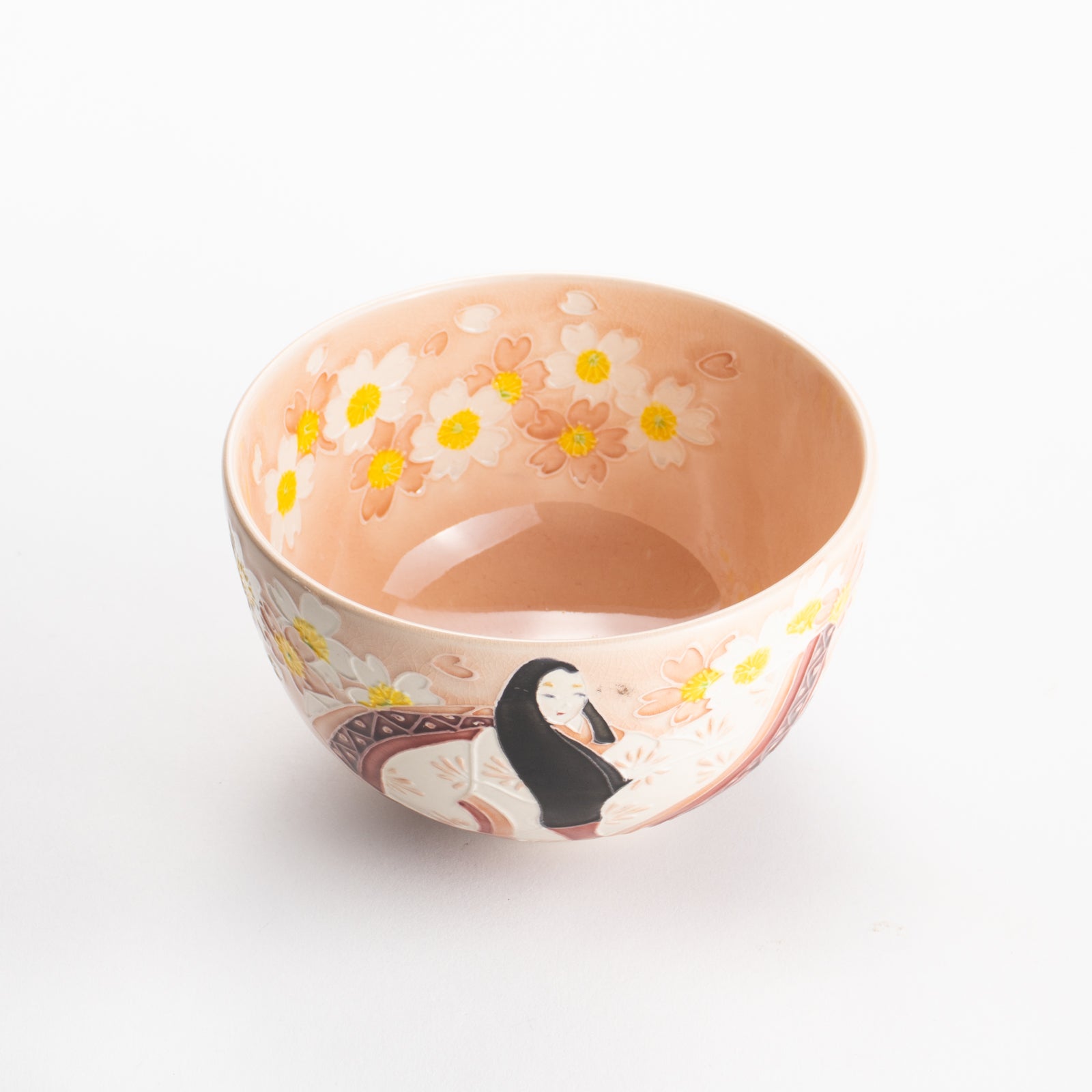 【清水焼】抹茶碗　紫式部と桜 D　山本一如 KOTOPOTTER