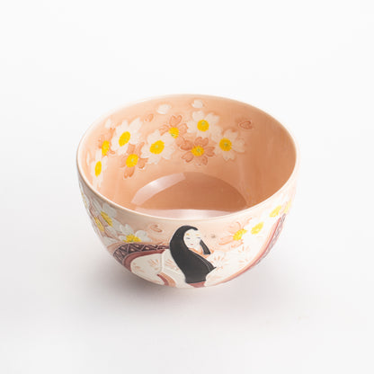 【清水焼】抹茶碗　紫式部と桜 D　山本一如 KOTOPOTTER