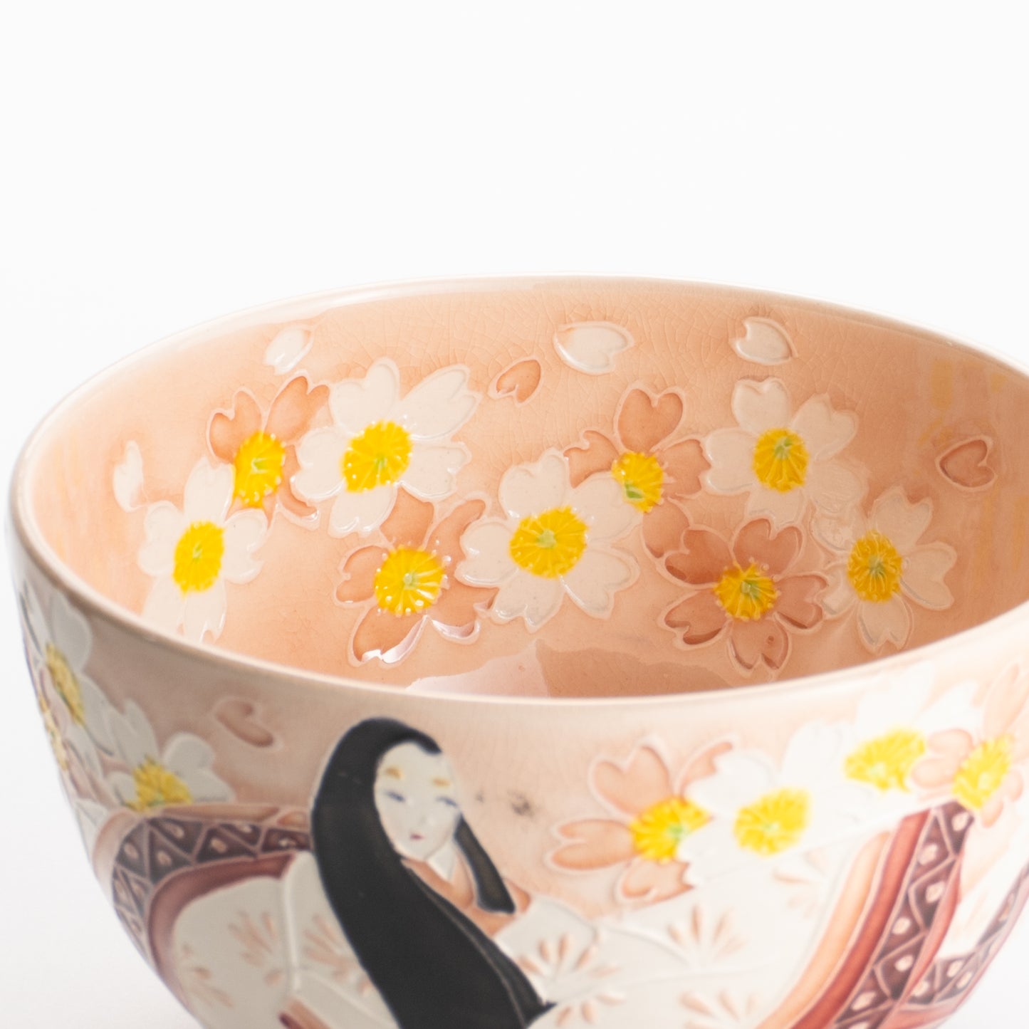 【清水焼】抹茶碗　紫式部と桜 D　山本一如 KOTOPOTTER