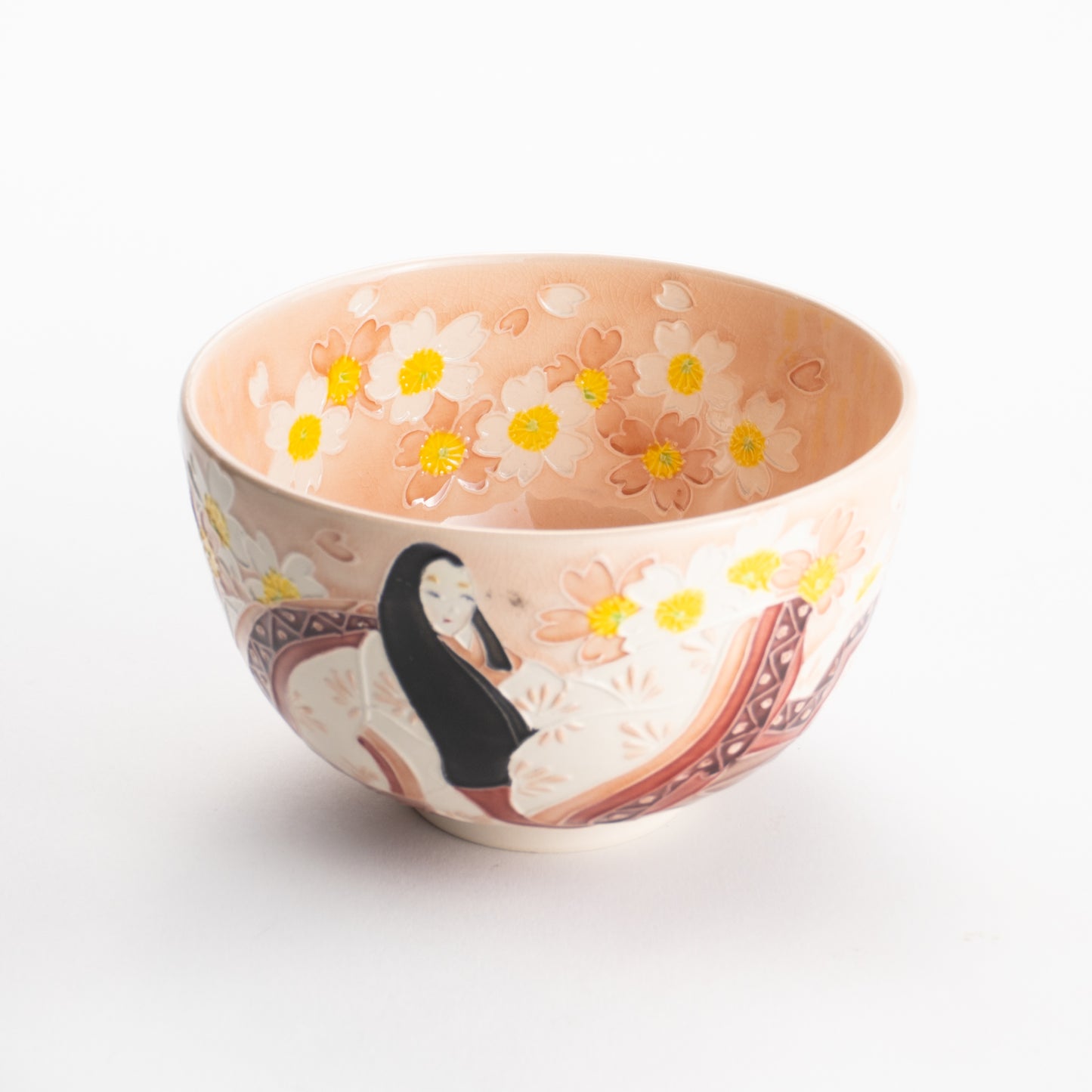 【清水焼】抹茶碗　紫式部と桜 D　山本一如 KOTOPOTTER