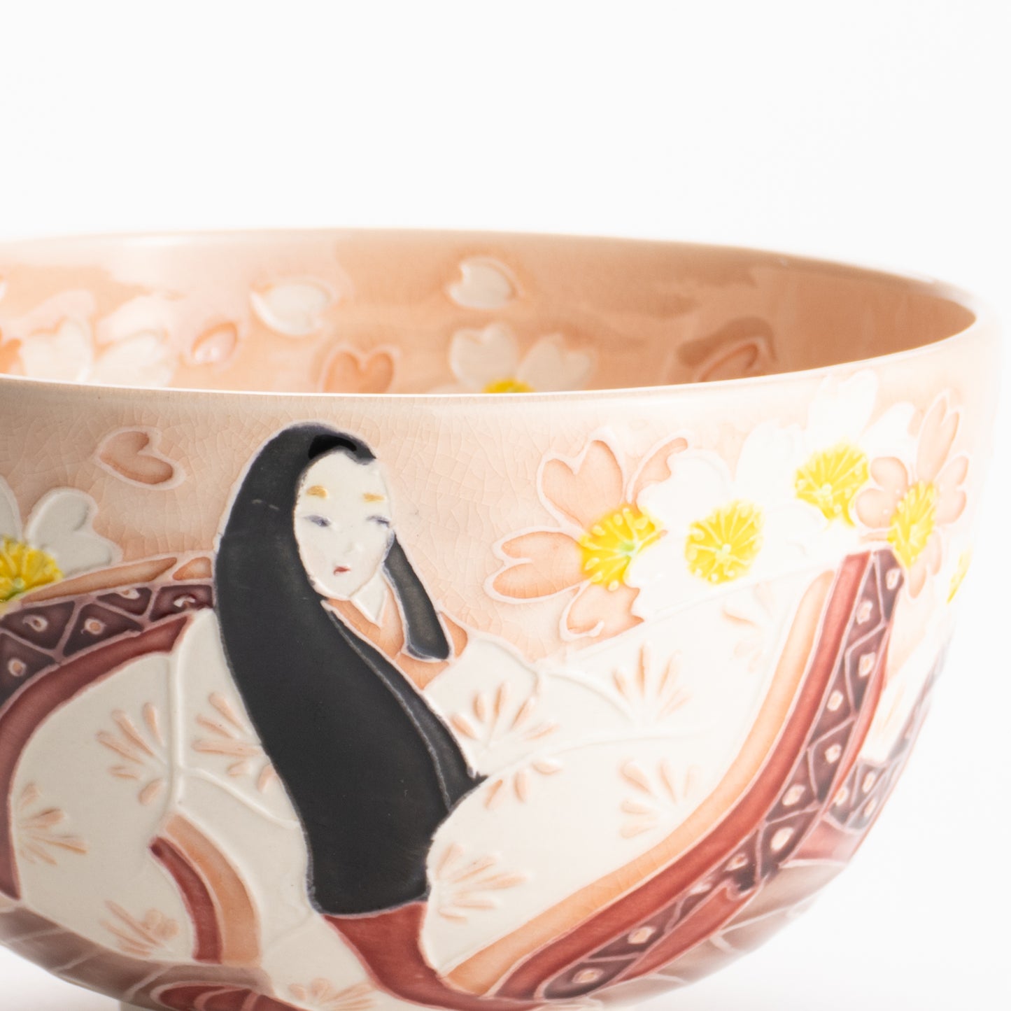 【清水焼】抹茶碗　紫式部と桜 D　山本一如 KOTOPOTTER