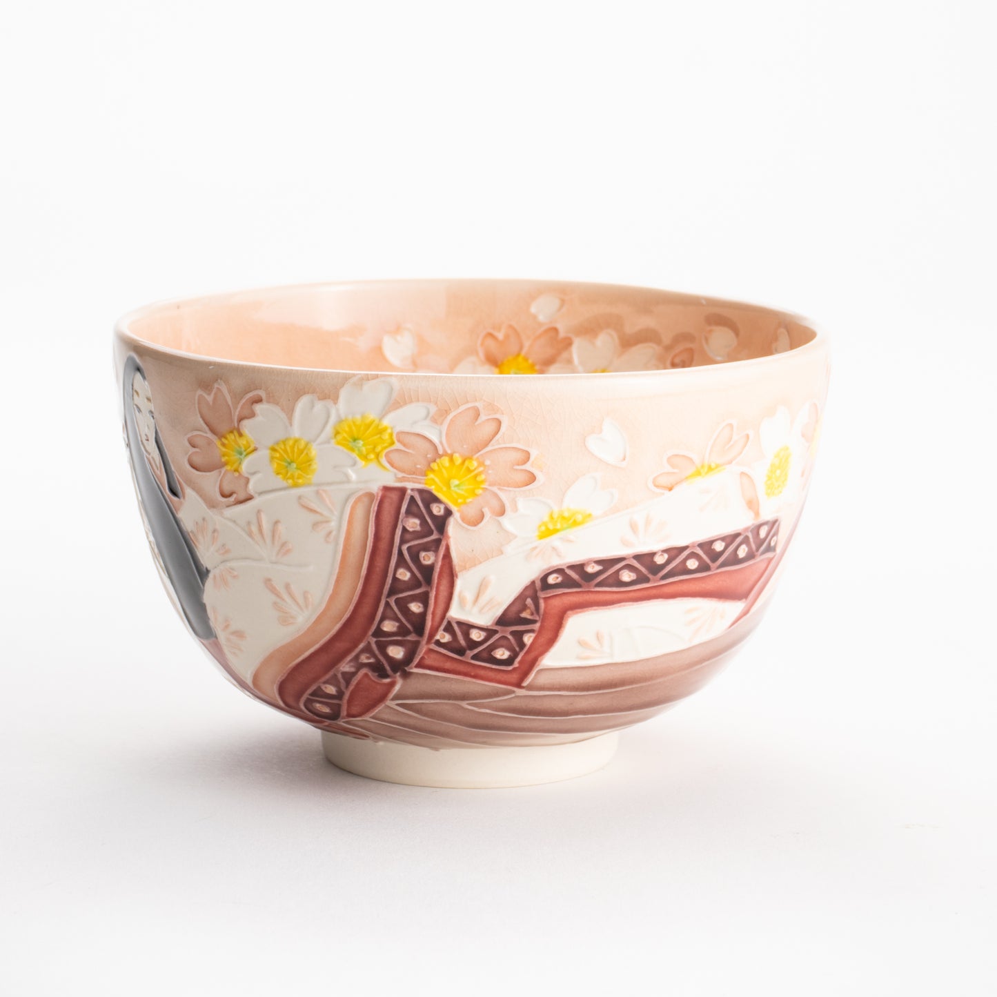 【清水焼】抹茶碗　紫式部と桜 D　山本一如 KOTOPOTTER