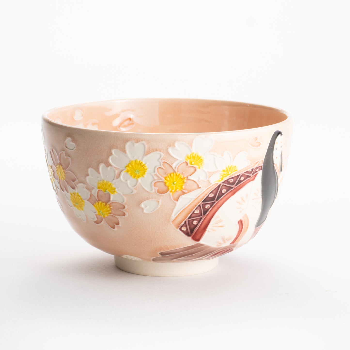 【清水焼】抹茶碗　紫式部と桜 D　山本一如 KOTOPOTTER
