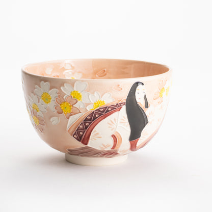 【清水焼】抹茶碗　紫式部と桜 D　山本一如 KOTOPOTTER