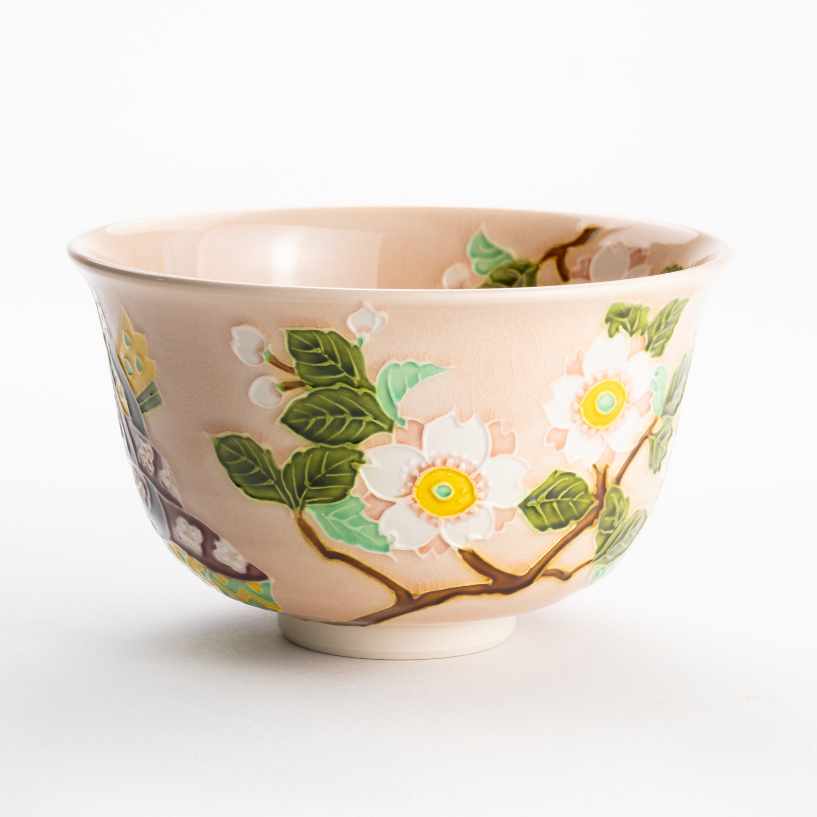 【清水焼】抹茶碗　紫式部と桜 E　山本一如 KOTOPOTTER
