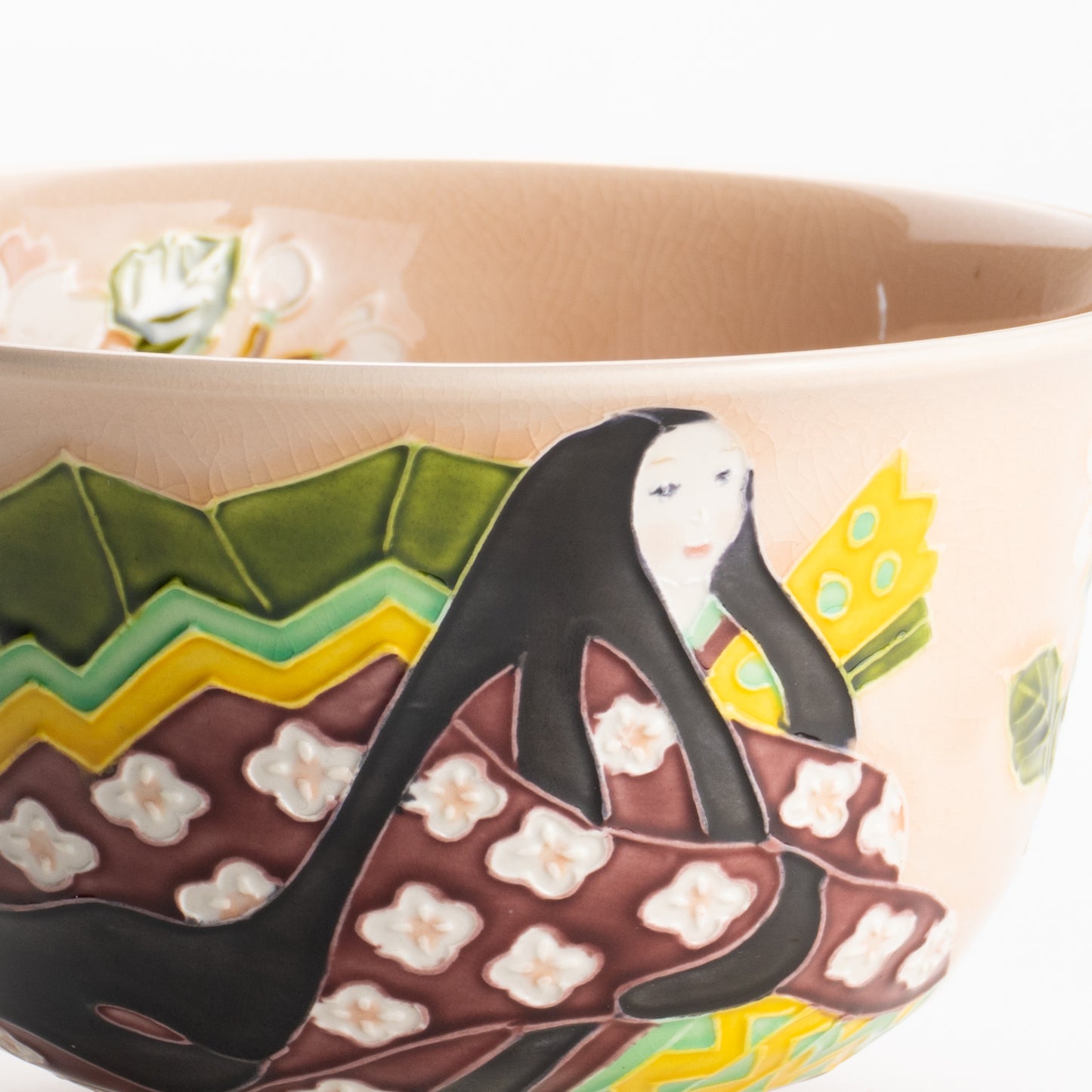 【清水焼】抹茶碗　紫式部と桜 E　山本一如 KOTOPOTTER