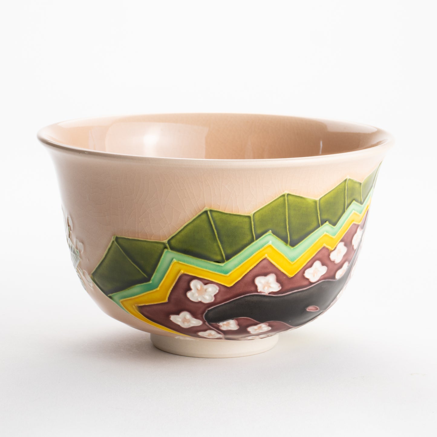 【清水焼】抹茶碗　紫式部と桜 E　山本一如 KOTOPOTTER