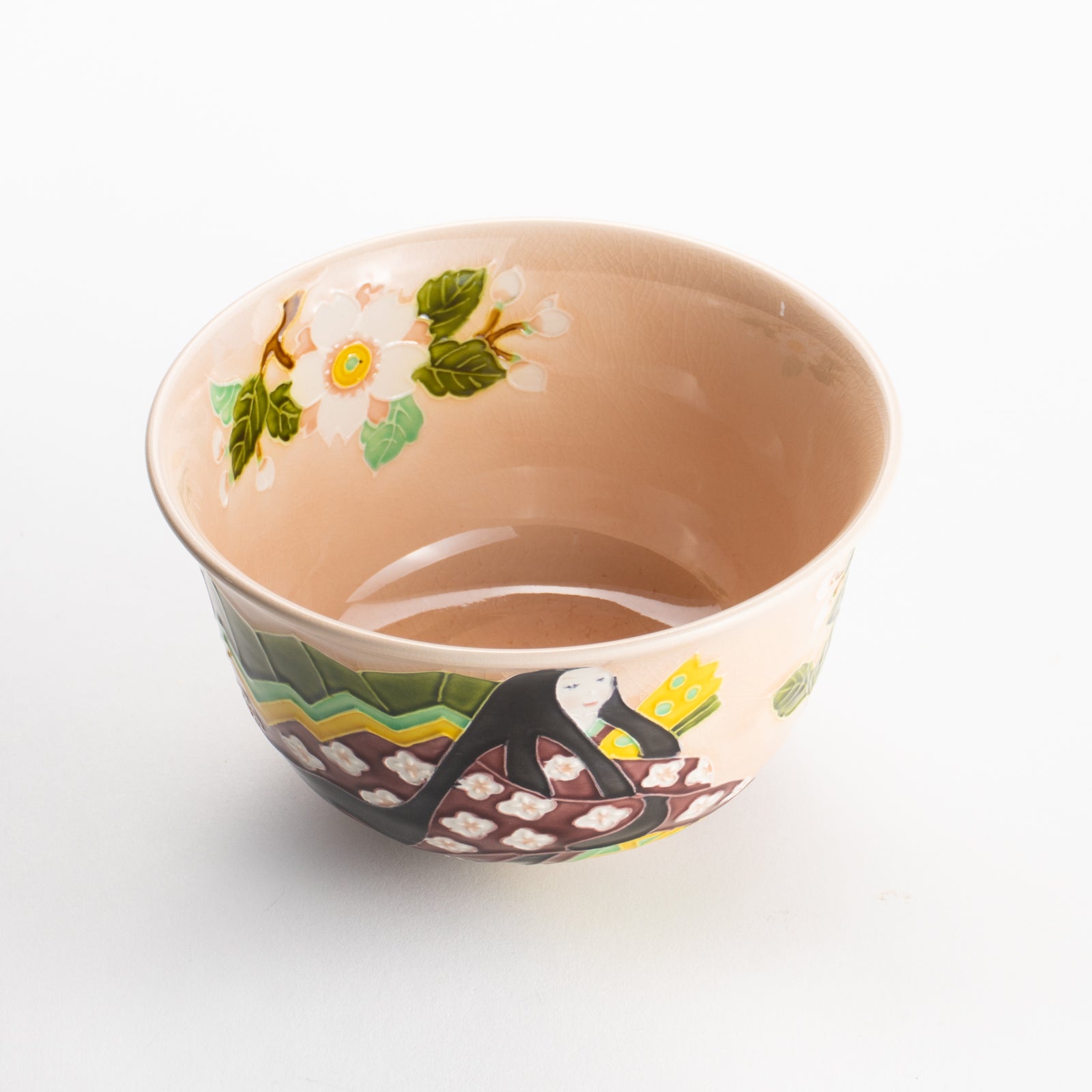 【清水焼】抹茶碗　紫式部と桜 E　山本一如 KOTOPOTTER