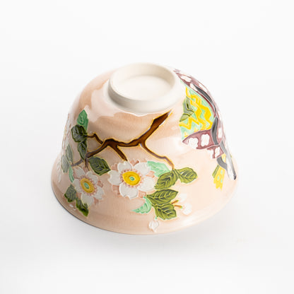 【清水焼】抹茶碗　紫式部と桜 E　山本一如 KOTOPOTTER