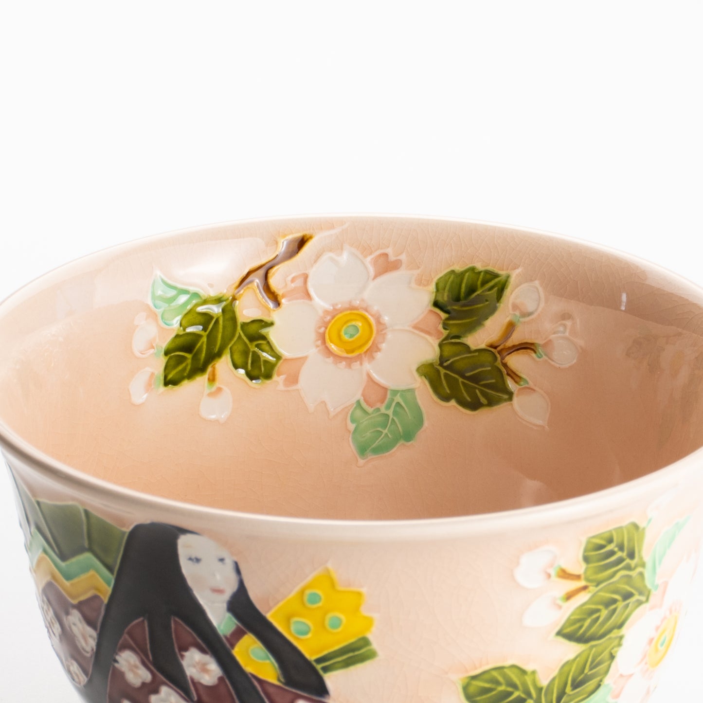 【清水焼】抹茶碗　紫式部と桜 E　山本一如 KOTOPOTTER