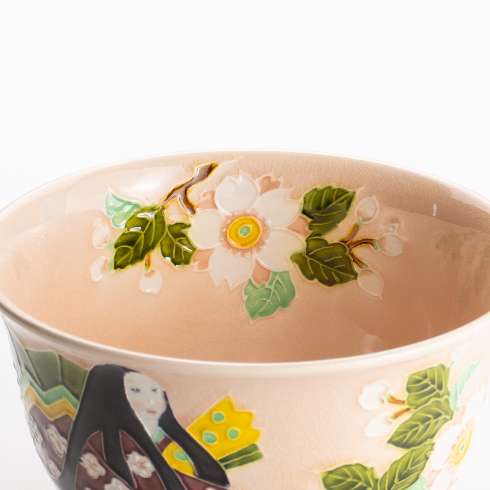 【清水焼】抹茶碗　紫式部と桜 E　山本一如 KOTOPOTTER