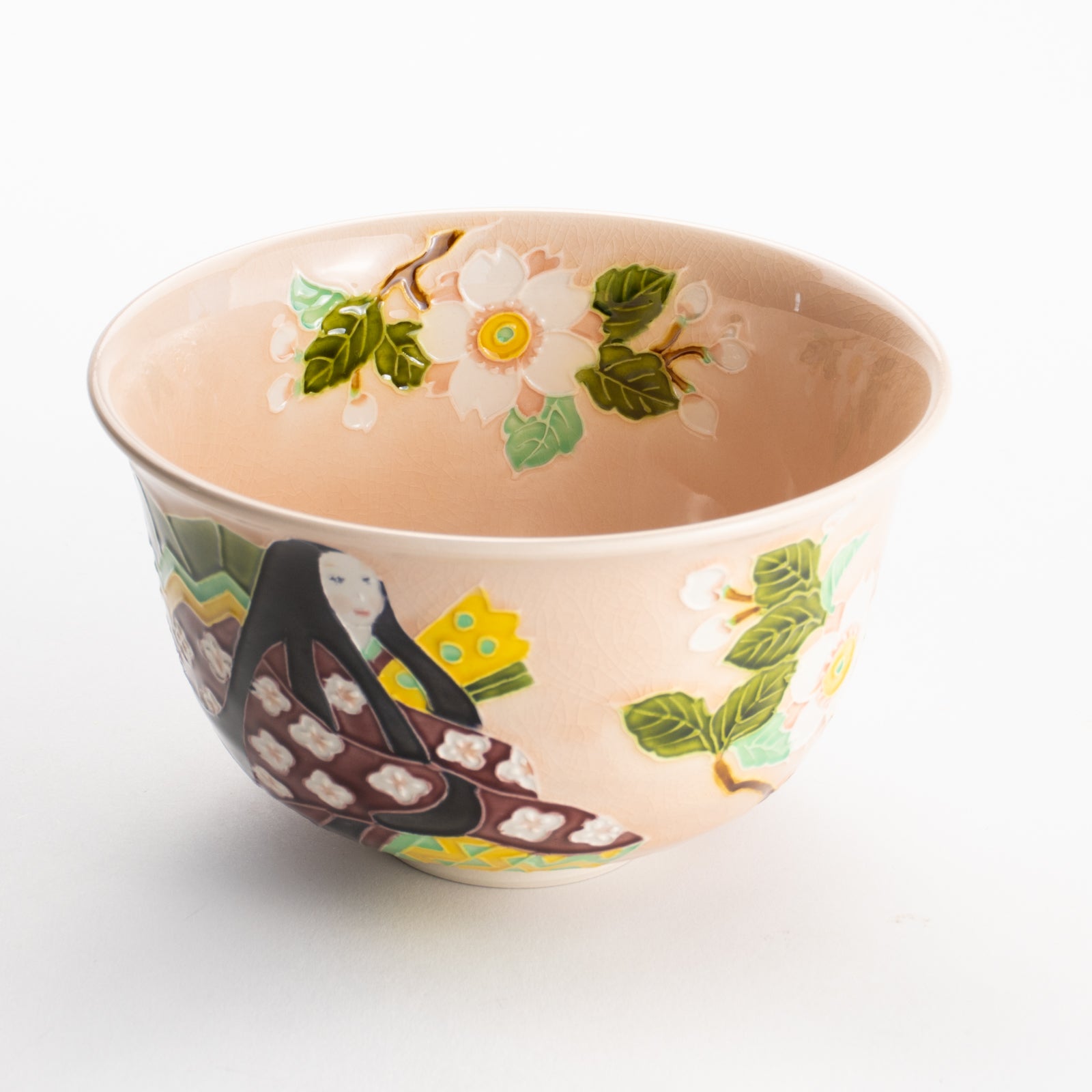 【清水焼】抹茶碗　紫式部と桜 E　山本一如 KOTOPOTTER