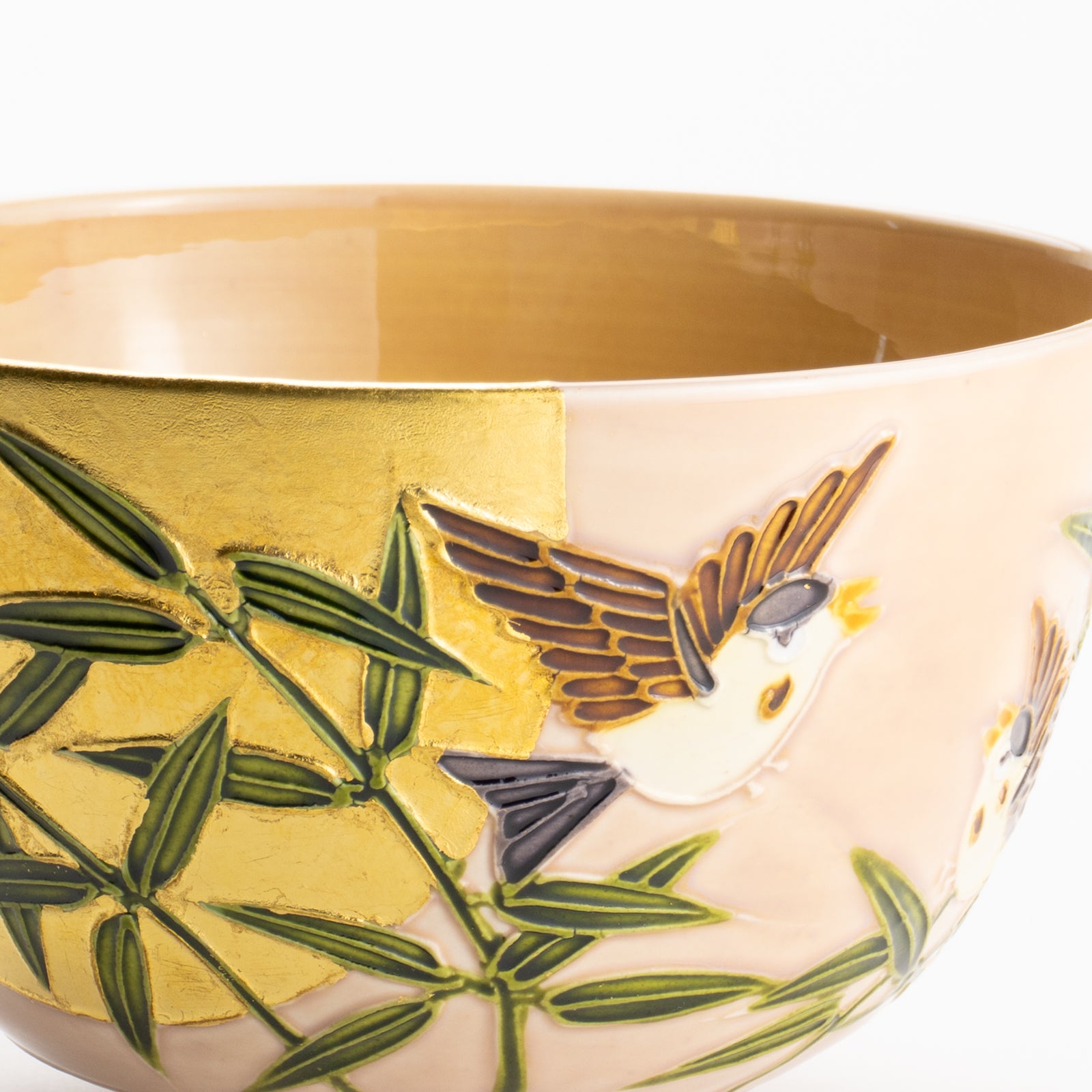 【清水焼】抹茶碗　福良雀に月　山本一如 KOTOPOTTER