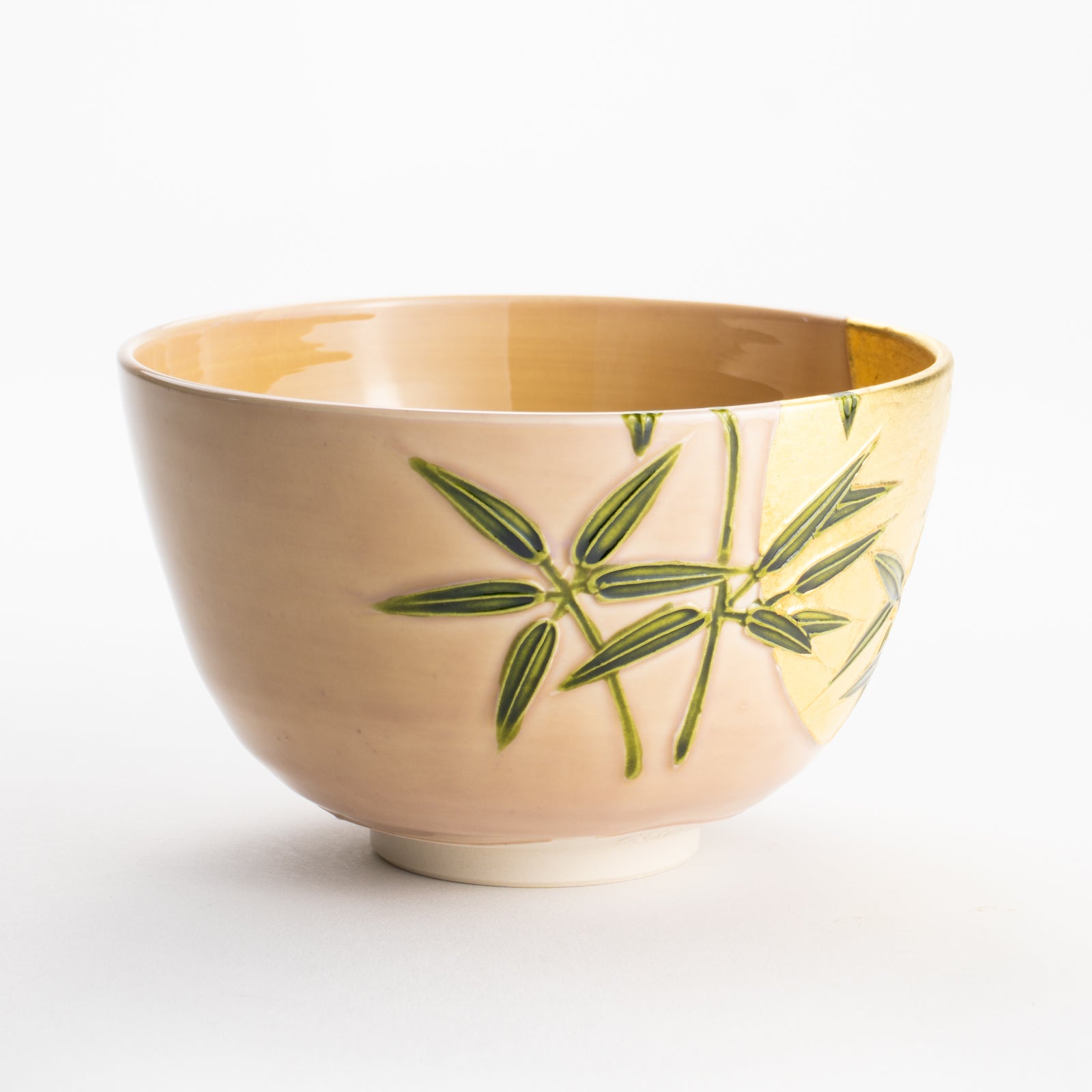 【清水焼】抹茶碗　福良雀に月　山本一如 KOTOPOTTER