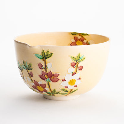 【清水焼】抹茶碗　桃"西王母"　山本一如 KOTOPOTTER