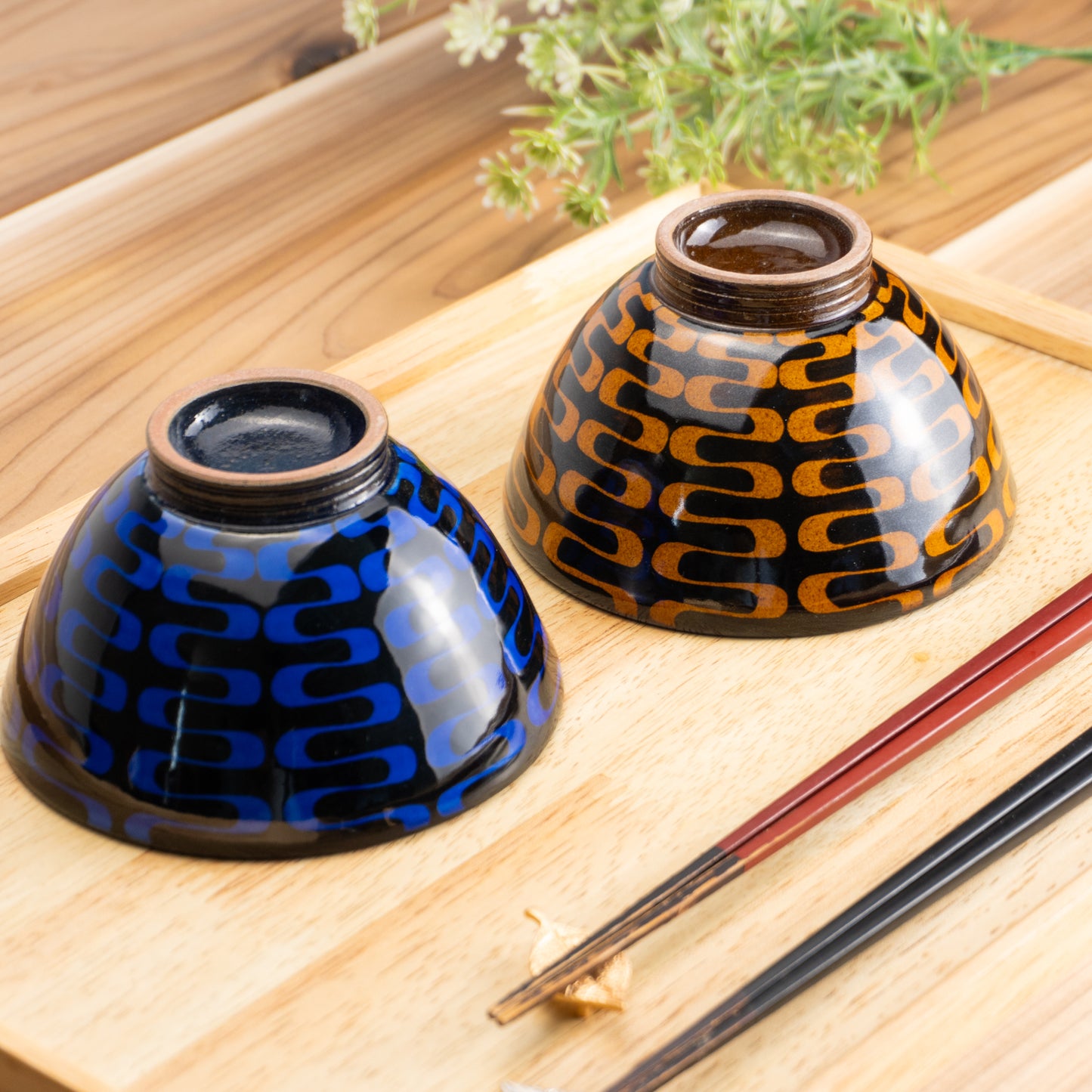 【清水焼】組飯碗　AMI アンバー/コバルト　澤田卓伸 KOTOPOTTER