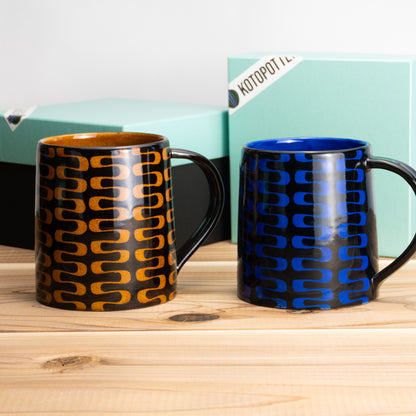 【清水焼】ペアマグカップ　AMI コバルト/アンバー　澤田卓伸 KOTOPOTTER