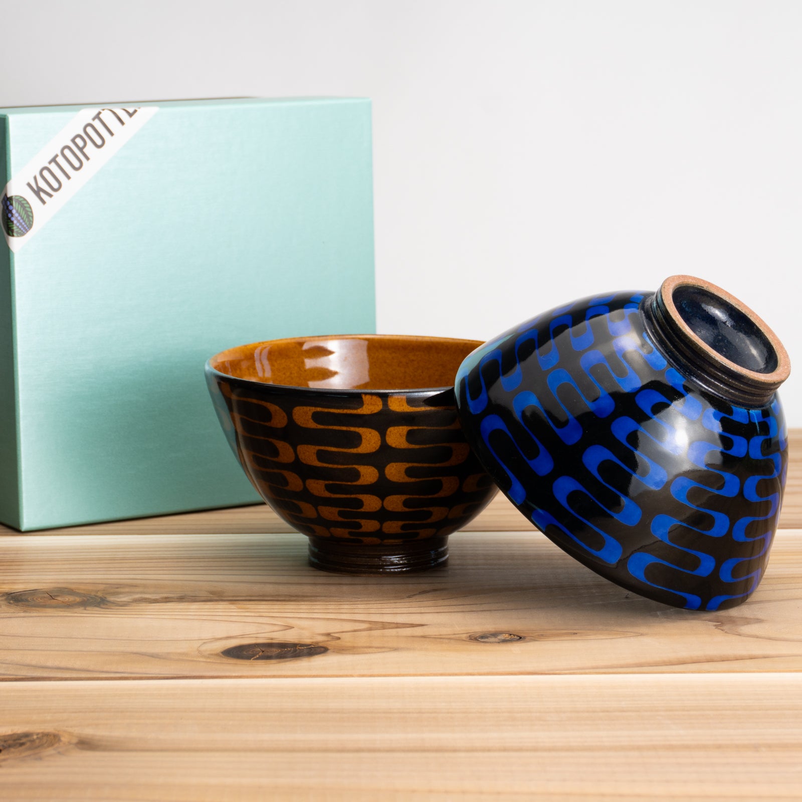 【清水焼】組飯碗　AMI アンバー/コバルト　澤田卓伸 KOTOPOTTER