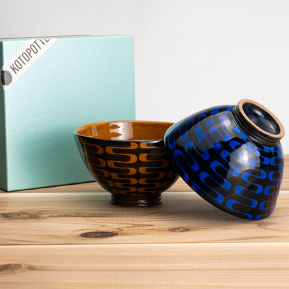 【清水焼】組飯碗　AMI アンバー/コバルト　澤田卓伸 KOTOPOTTER