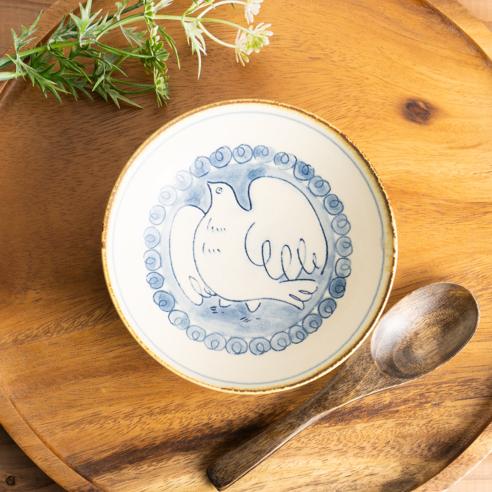 【清水焼】ボウル　安南手トリ 白　的場美幸 KOTOPOTTER