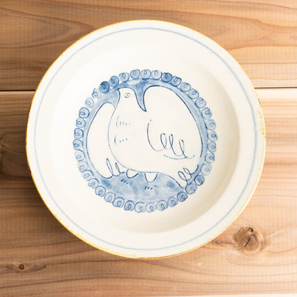 【清水焼】リムプレート　安南手トリ 白　的場美幸 KOTOPOTTER