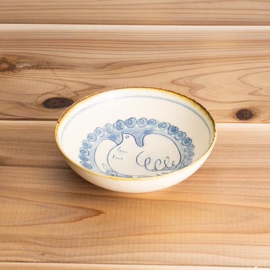 【清水焼】ボウル　安南手トリ 白　的場美幸 KOTOPOTTER