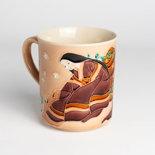マグカップ　源氏物語　一如 - Handcrafted Japanese pottery from Kyoto - Kyo ware / Kiyomizu ware.
