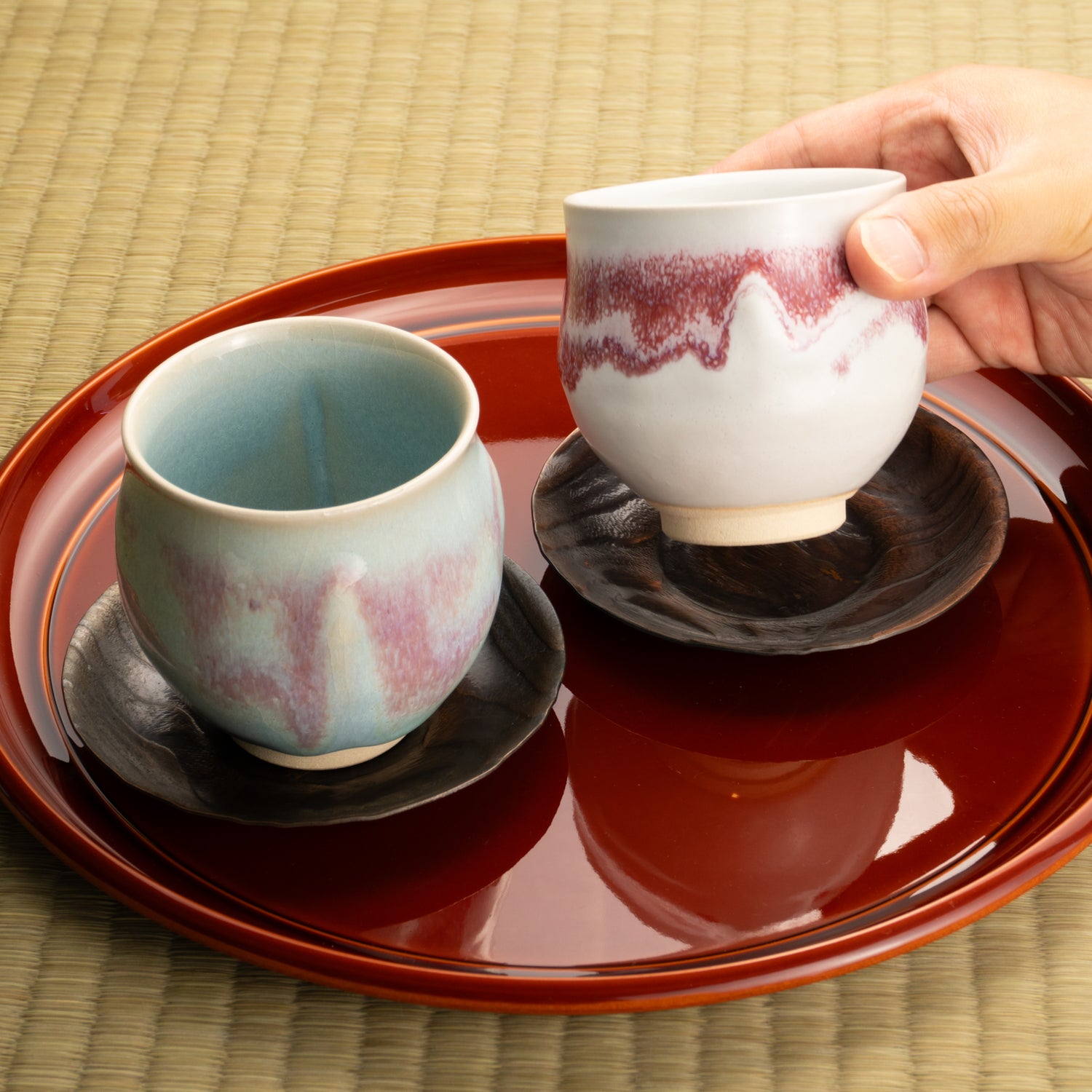 【清水焼】組湯呑　月白/朝霞　和泉良法 KOTOPOTTER