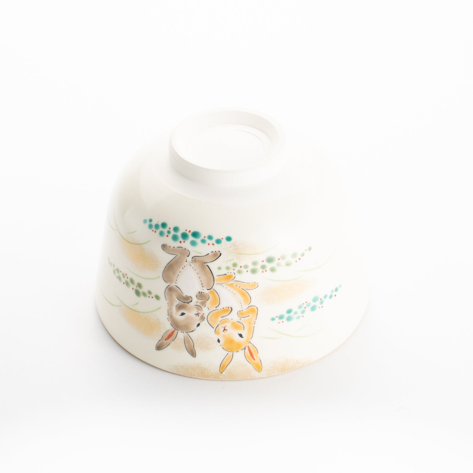 【清水焼】抹茶碗　仲良しウサギ　陶楽 KOTOPOTTER
