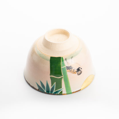 【清水焼】抹茶碗　竹に雀　安徳 KOTOPOTTER