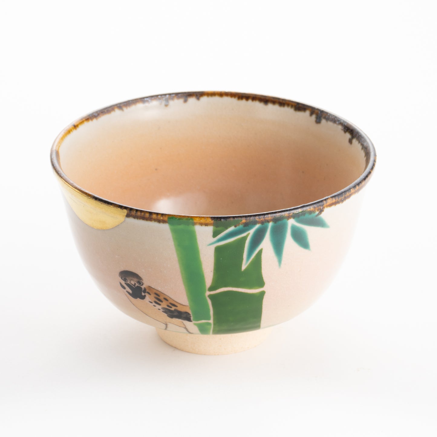【清水焼】抹茶碗　竹に雀　安徳 KOTOPOTTER