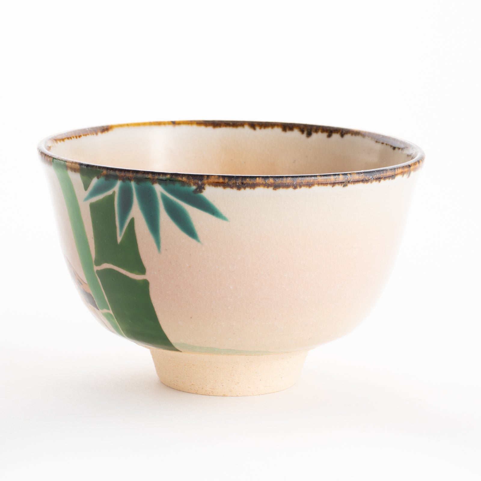 【清水焼】抹茶碗　竹に雀　安徳 KOTOPOTTER