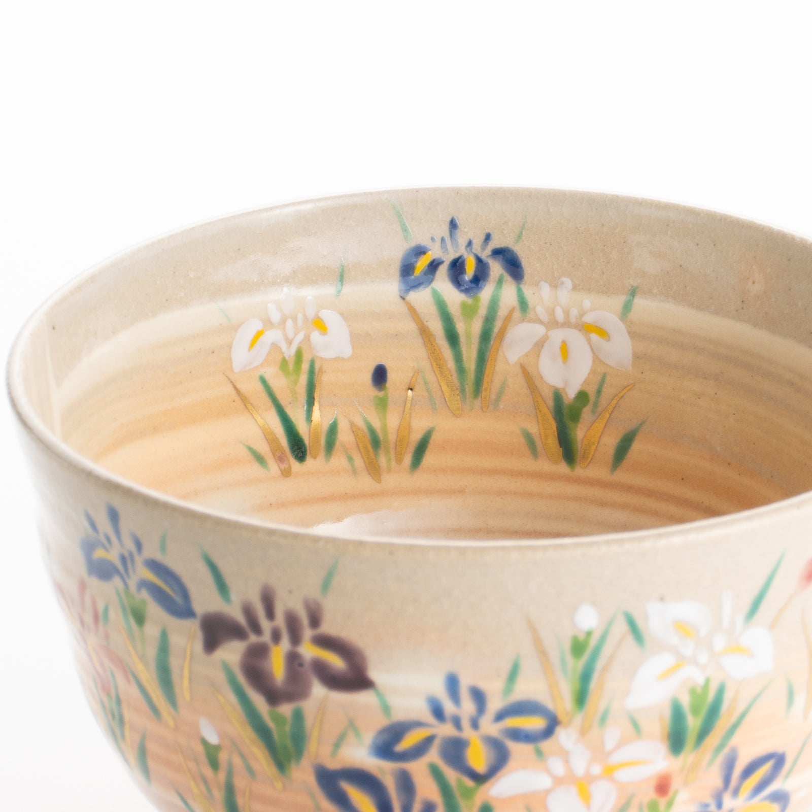 京都清水烧抹茶碗刷毛纹菖蒲｜亨｜KOTOPOTTER